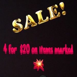 4 for $20 sale